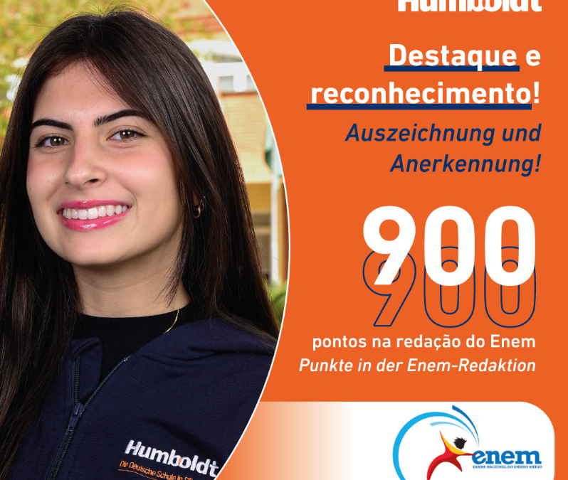 900! Diese Note hat unsere Schülerin Isabella in der Enem-Redaktion 2024 erzielt.